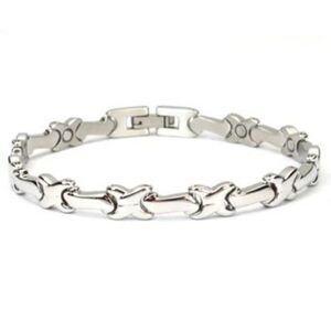 316L stainless steel silver magnetic hypoallergenic bracelet 7.5. Inches